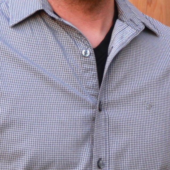 American Eagle Gray Button Down Shirt Size: Medium - Picture 3 of 3
